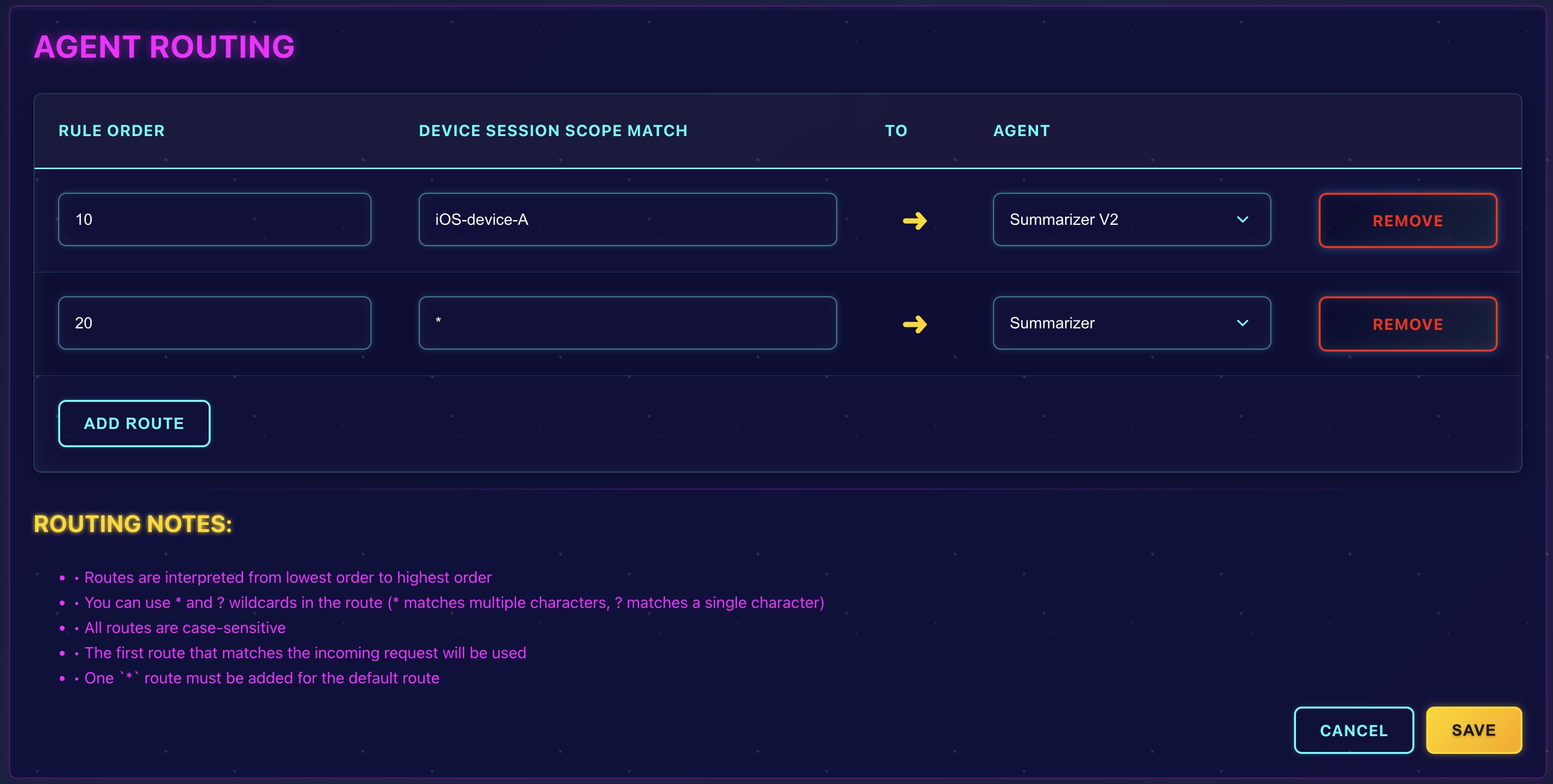 Agent Routing Example